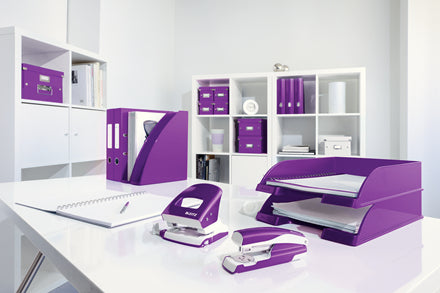 Leitz NeXXt 5502 WOW – Hefter, 30 Blatt, für 24/6, 26/6, Oberlade, Klammernentferner, Einlegetiefe 38 mm, violett