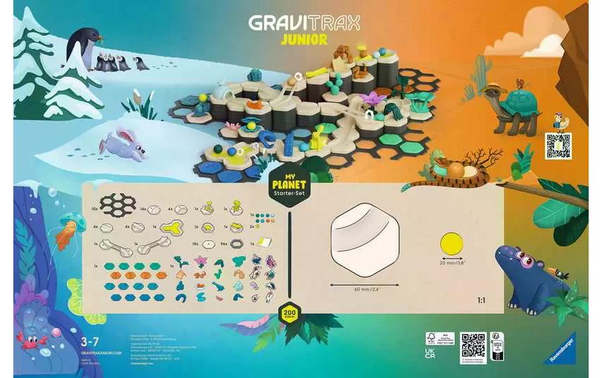 Ravensburger GraviTrax Junior Starter-Set XXL Murmelbahn – Planet – 182-teilig – ab 3 J. – mehrfarbig