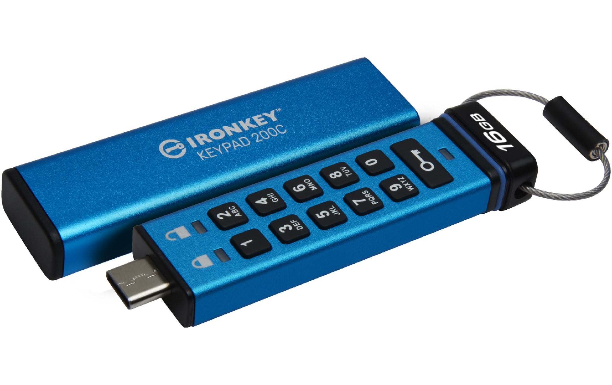 Kingston Technology Kingston IronKey 200C USB-Stick – 16 GB, USB-C, Tastatur; FIPS 140-3 Stufe 3 (ausstehend); AES-256