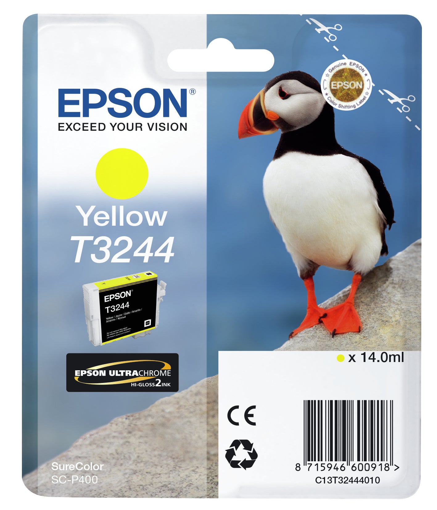 Epson T3244 Gelbe Tintenpatrone (Original) – 980 Seiten – für SureColor SC-P400 – C13T32444010