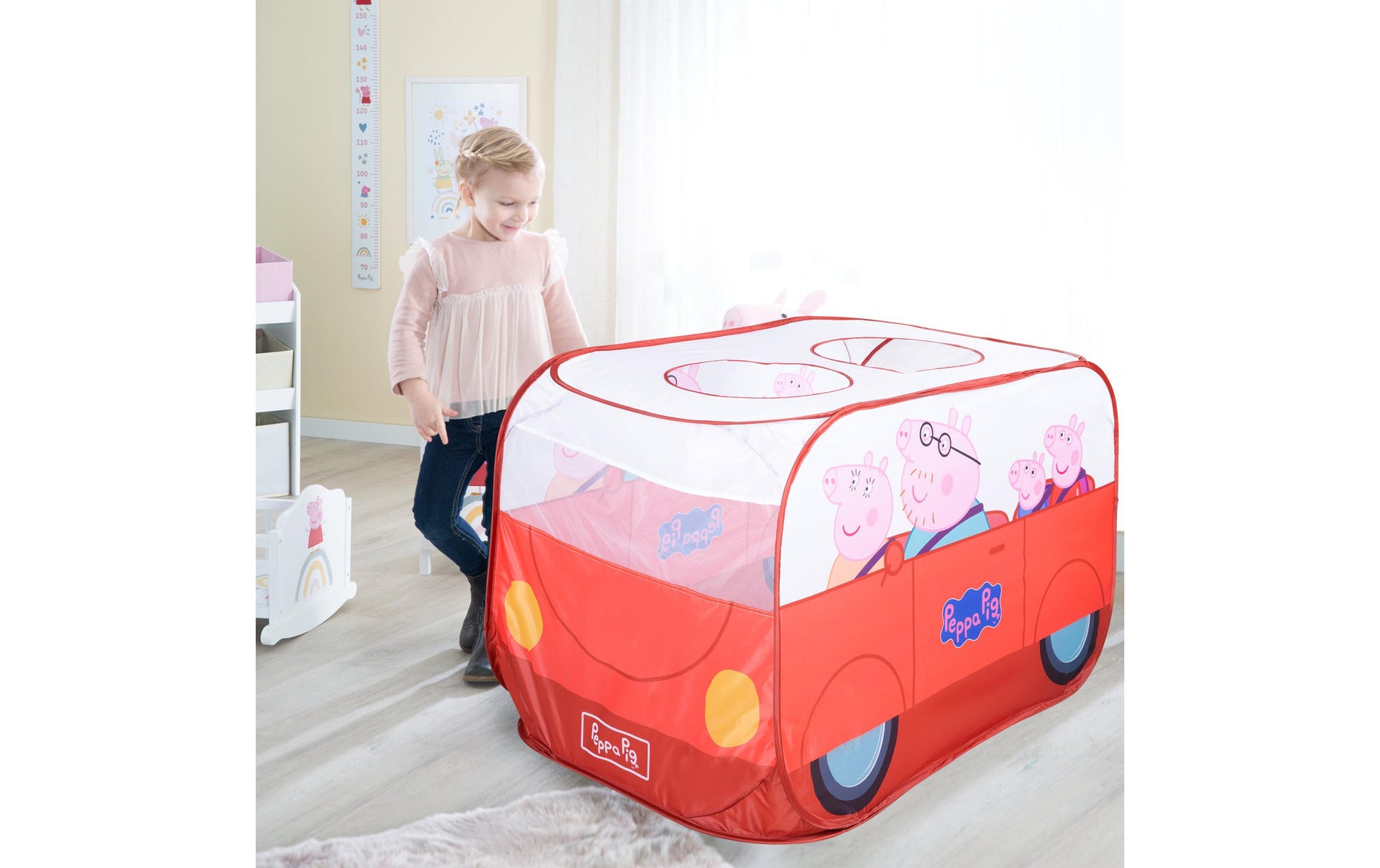 roba Pop-up Spielzelt Bus – Peppa Pig – 120 × 75 × 75 cm – ab 2 Jahren – Polyester – mehrfarbig – 1 Stück
