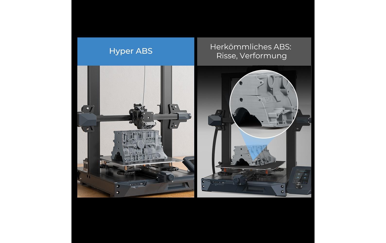 Creality 3D-Drucker-Filament Hyper ABS 1,75 mm Grau, 1 kg – für Creality 3D