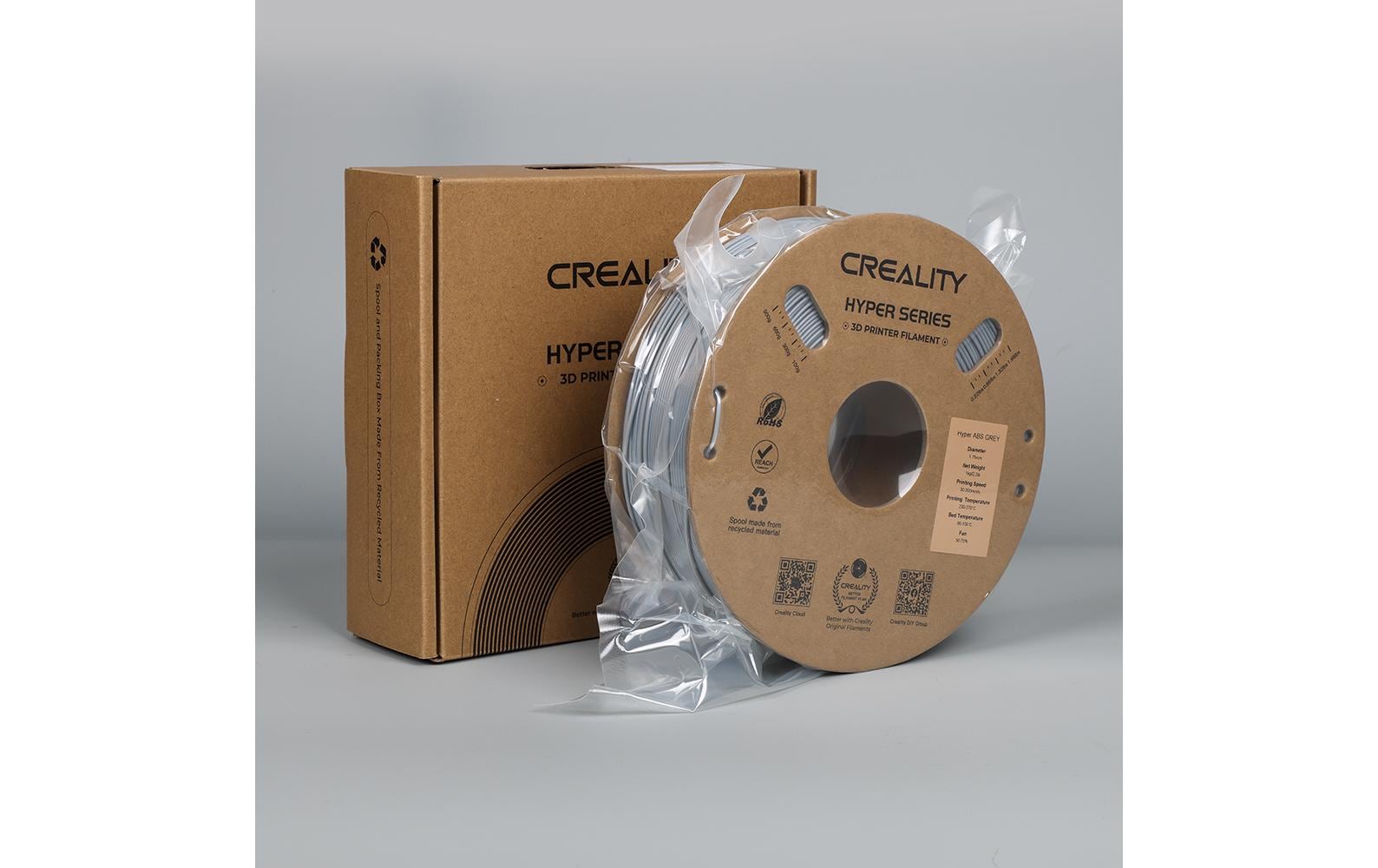 Creality 3D-Drucker-Filament Hyper ABS 1,75 mm Grau, 1 kg – für Creality 3D