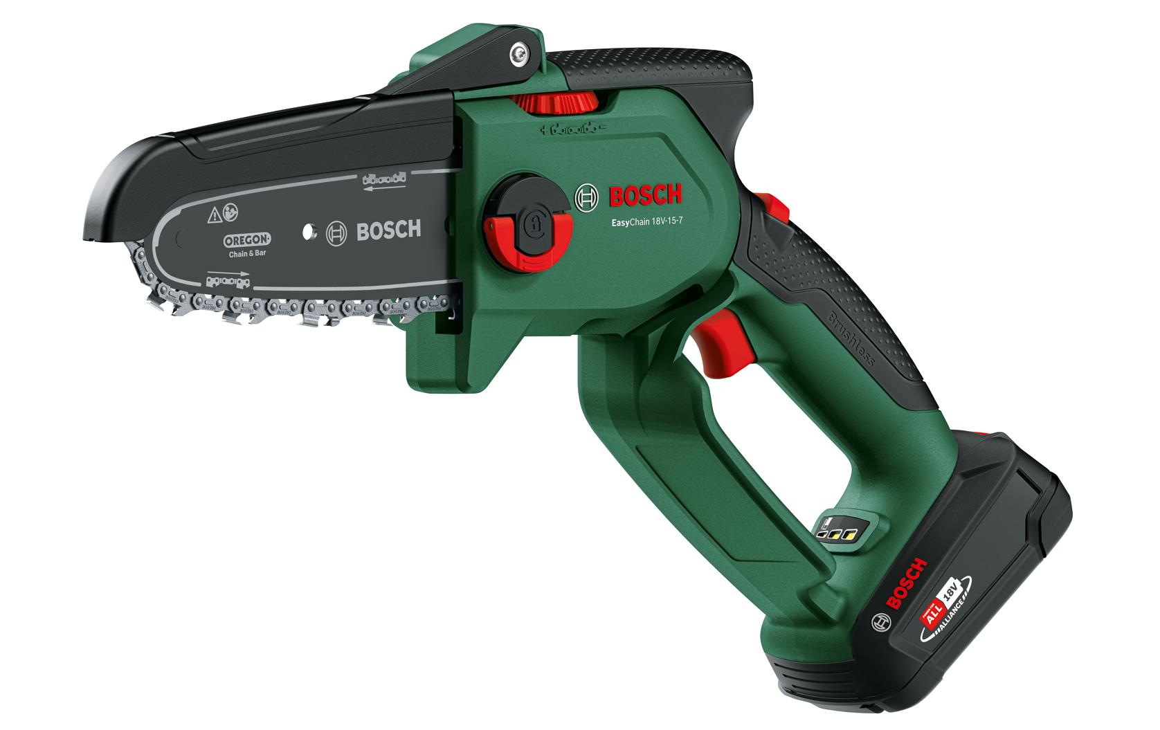Bosch EasyChain Mini-Kettensäge – 18 V – Schwertlänge 150 mm – 1×2,5 Ah & Ladegerät – POWER FOR ALL