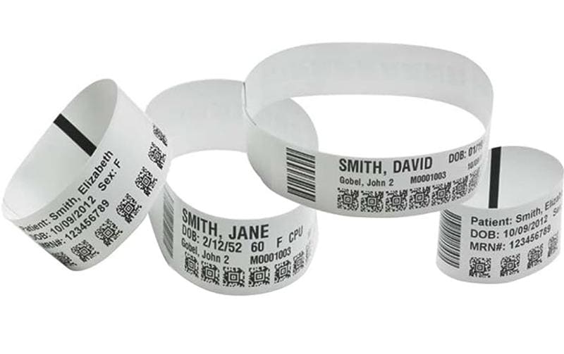 Zebra Patientenarmbänder – 19 × 152 mm – Thermodirekt, latexfrei – weiss – für ZD510-HC – 1'800 Stk/Rolle