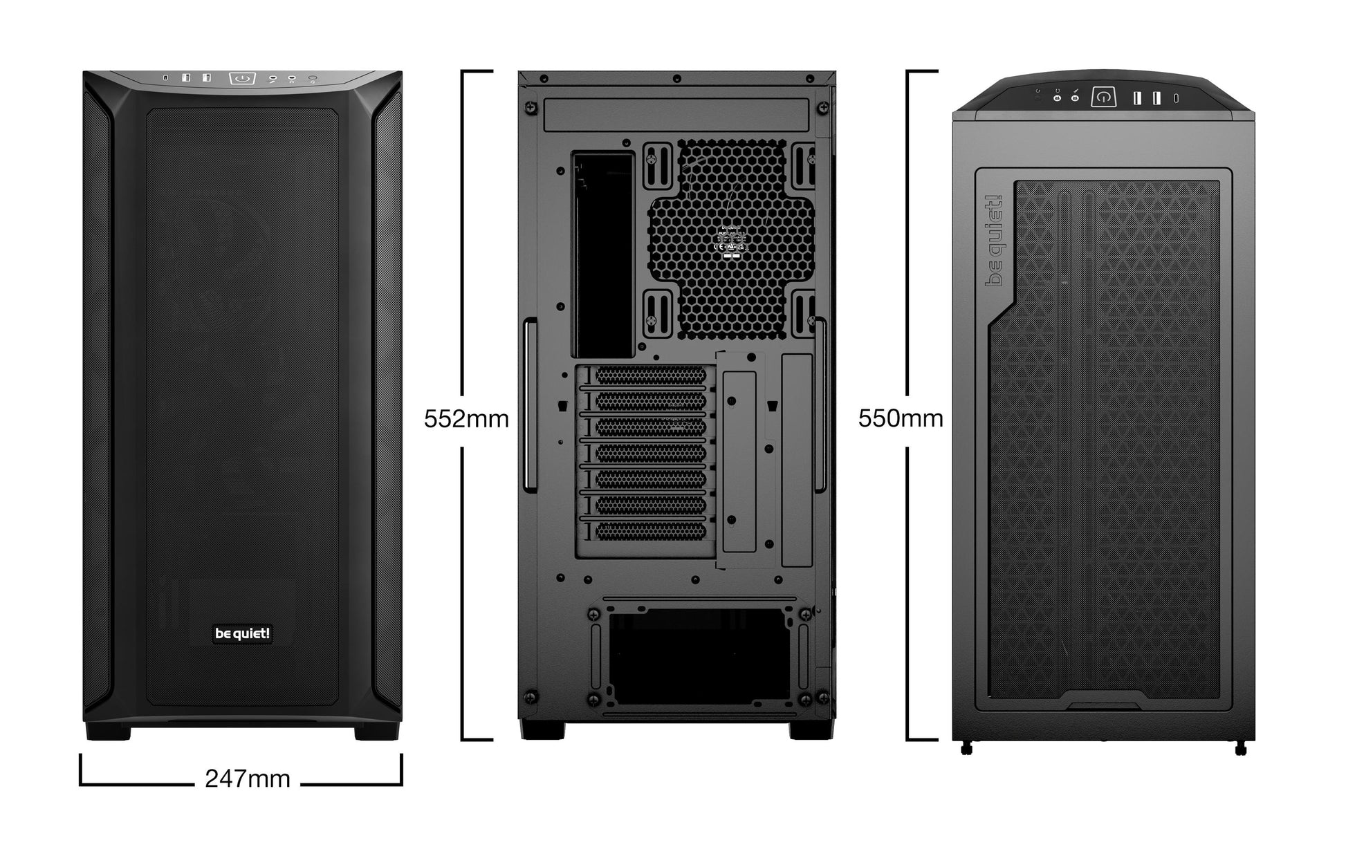 be quiet! be quiet Shadow Base 800 – PC-Gehäuse – für ATX, EATX, micro-ATX, Mini-ITX, max. GPU 43 cm, Schwarz