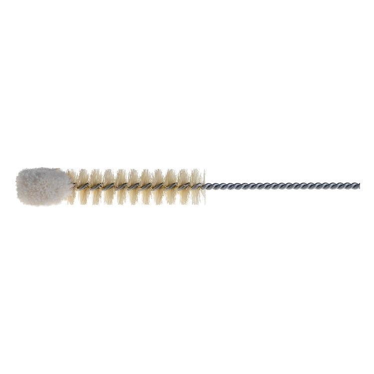 Hahnenputzer – Ø 15 mm, Schweineborsten, Metallgriff, Baumwollkopf, silbern/weiss