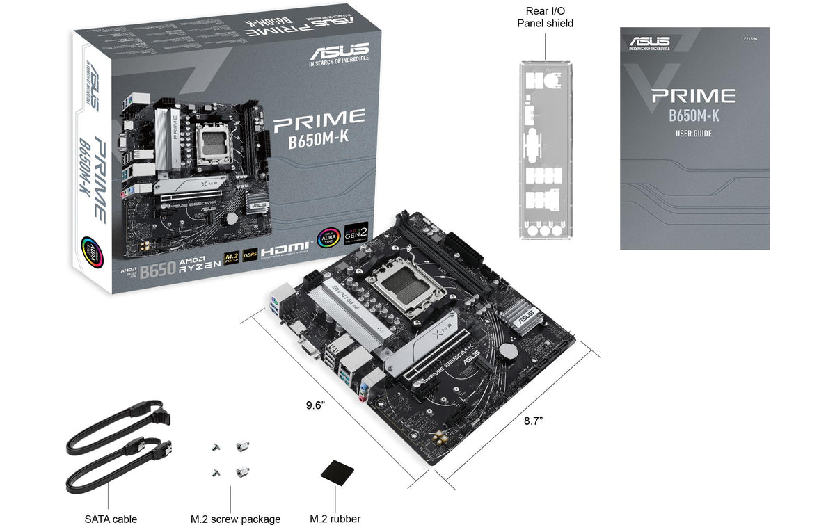 ASUS PRIME B650M-K – Mainboard – Sockel AM5, AMD B650, mATX, DDR5