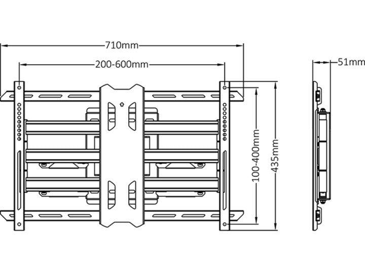 Multibrackets Flexarm – Wandhalterung, neigbar, für 40", VESA 200×200, bis 60 kg, Schwarz