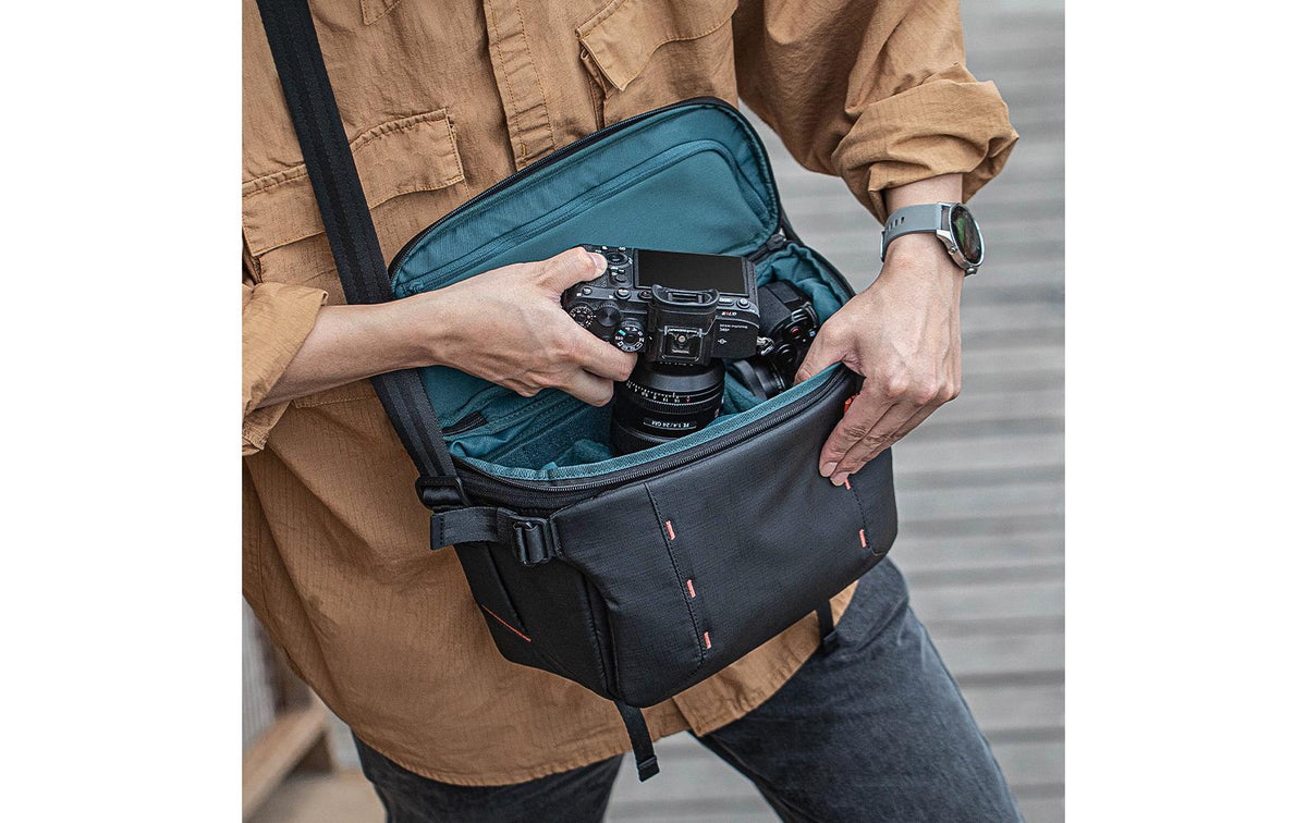 PGYTECH OneMo Sling 7L Tragetasche – 7 l, 2 Objektive – für DSLR, spiegellose, DJI Mavic – Schwarz