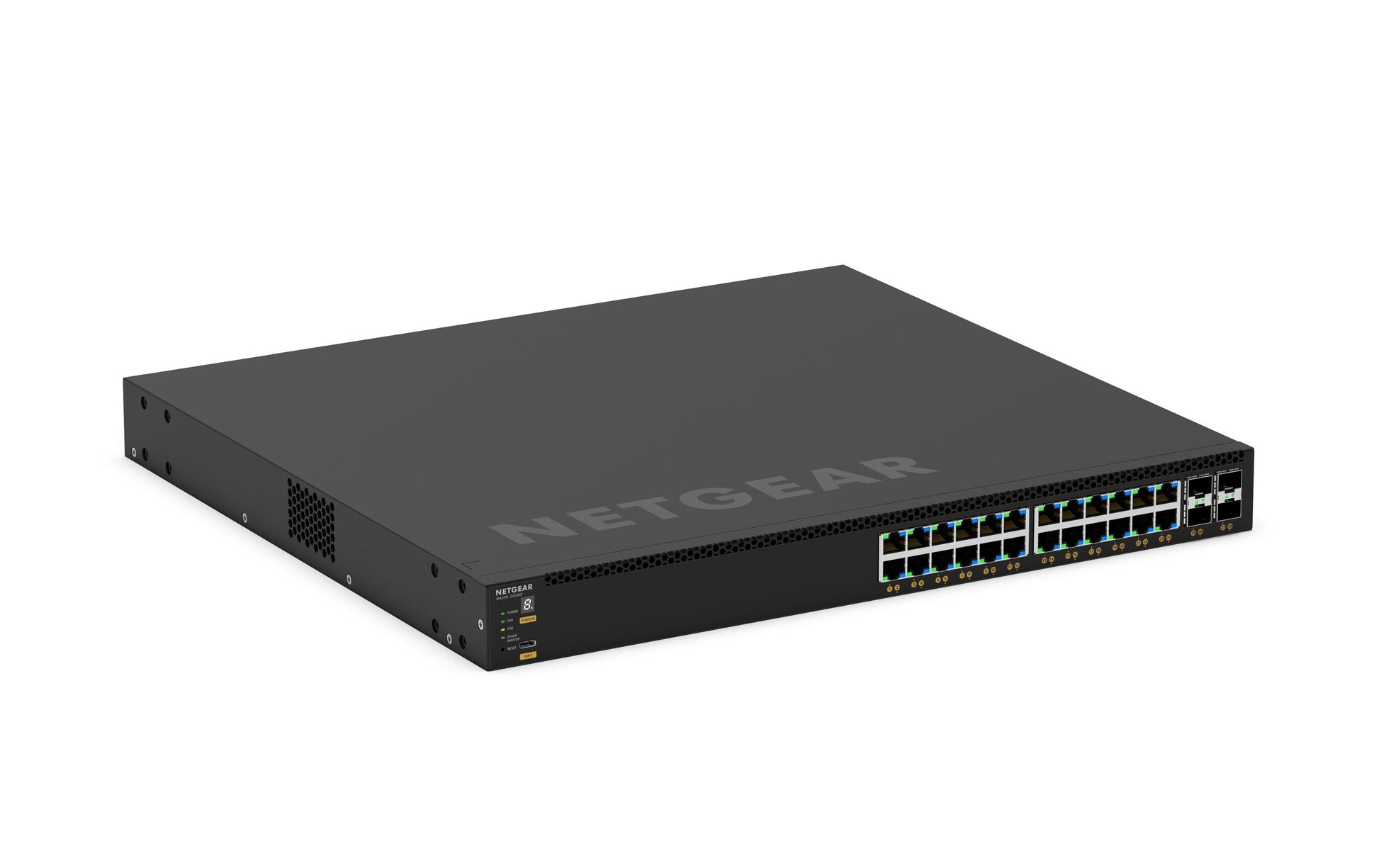 NETGEAR GSM4328-100AJS – Managed Switch – 24×GbE, 4×SFP+, L3, PoE+ 648 W, 1U