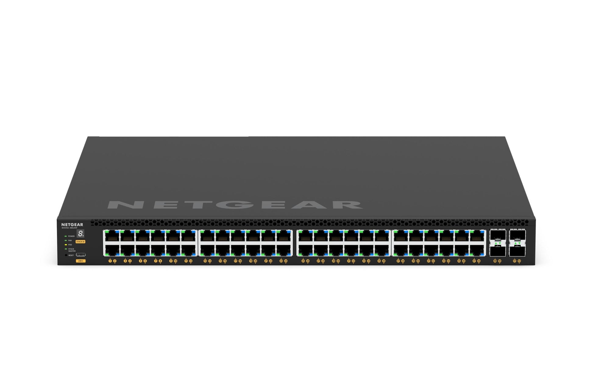 NETGEAR M4350-48G4XF – Managed Switch – 48×GbE, 4×SFP+, L3, PoE+ 1440 W, 1U