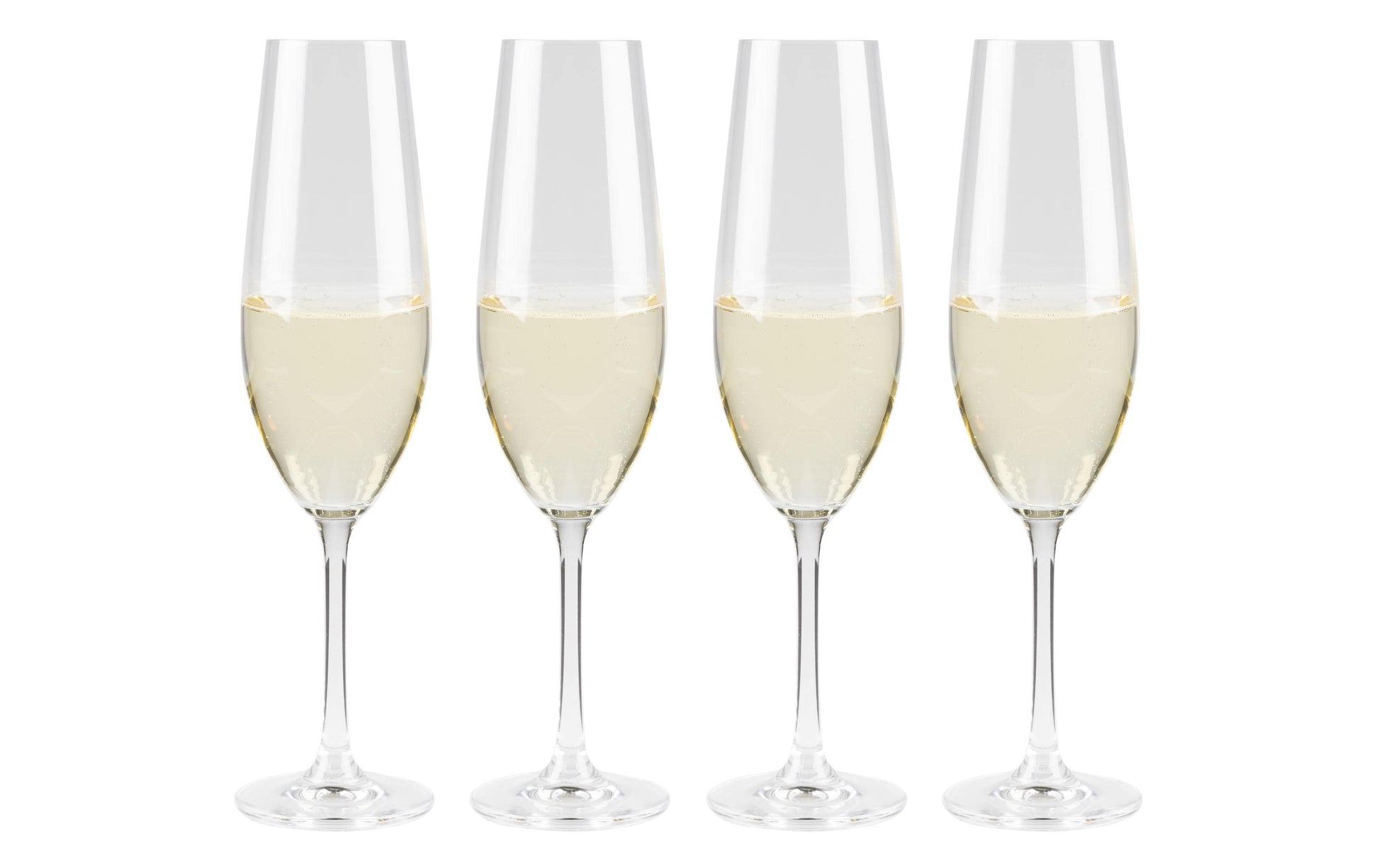 Furber Champagnerglas – 4er Set, 260 ml, Ø 4,5 cm, H 25,0 cm, Kristallglas, Transparent