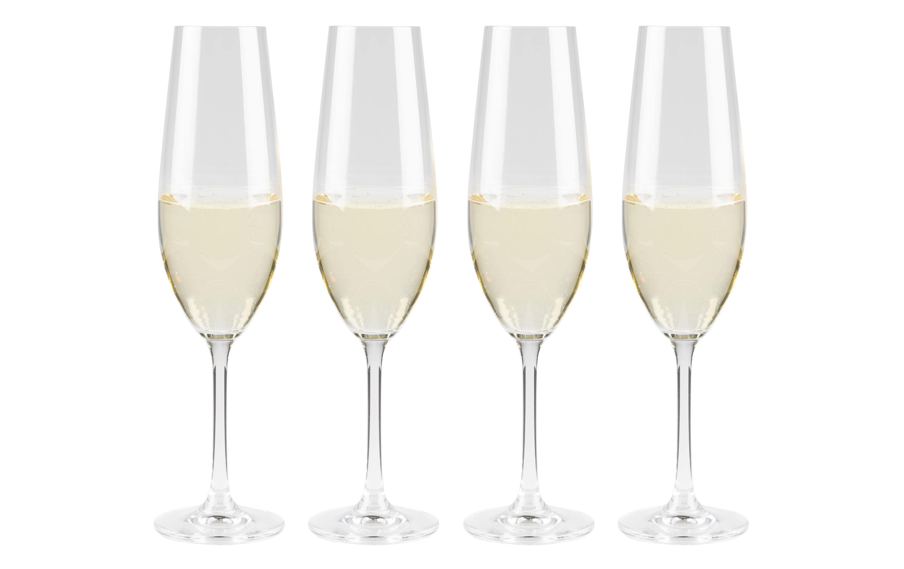 Furber Champagnerglas – 4er Set, 260 ml, Ø 4,5 cm, H 25,0 cm, Kristallglas, Transparent