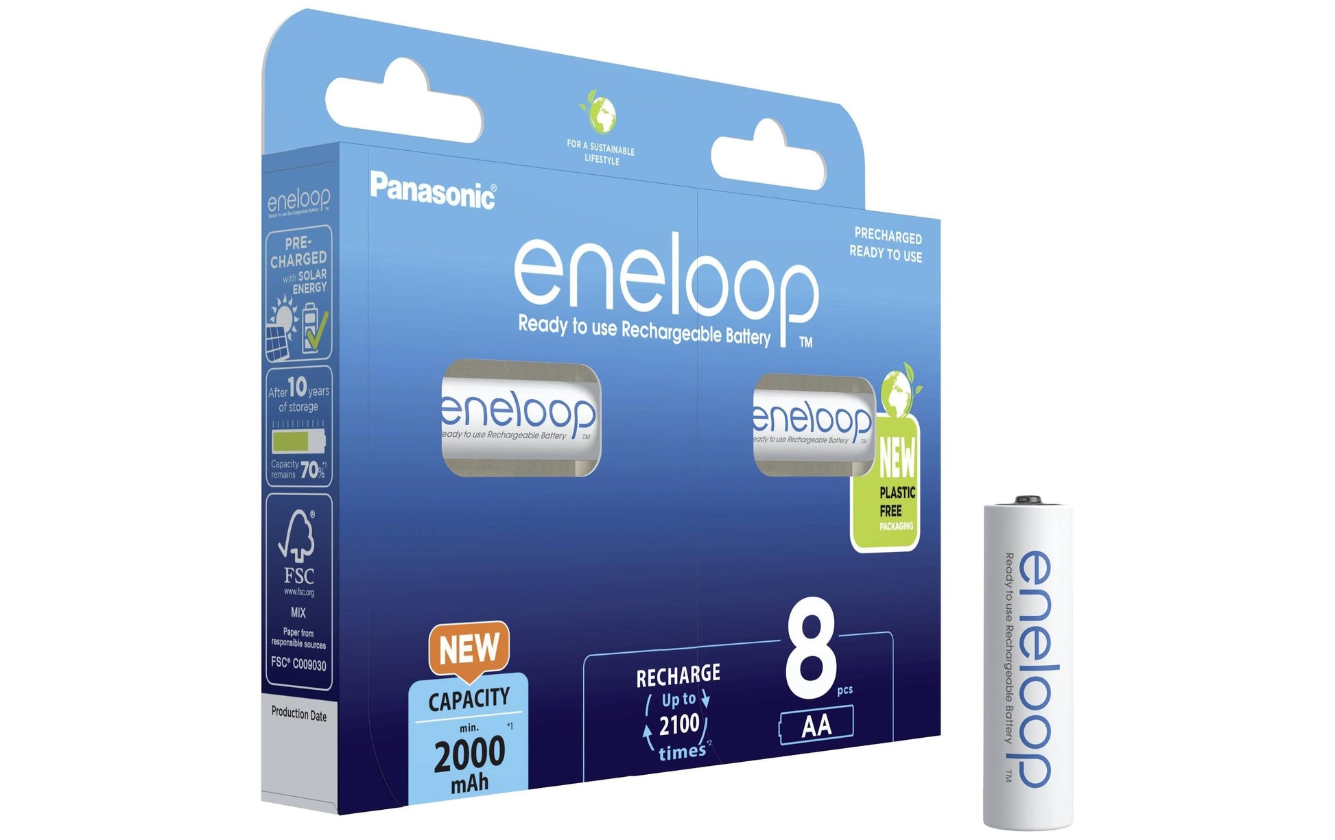 Panasonic Eneloop Akku 1,2 V 2000 mAh 2,40 Wh Ni-MH – für Geräte