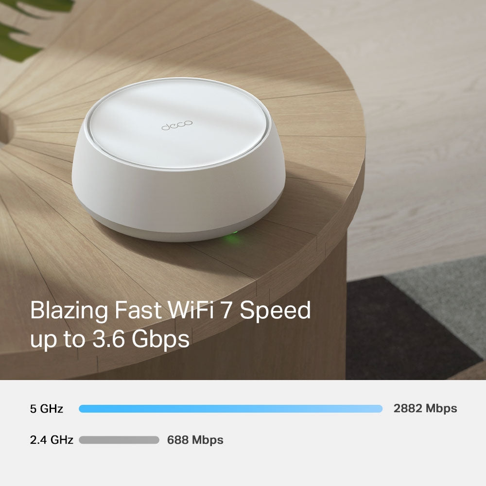 TP-Link Deco BE25 – Mesh-System, Wi-Fi 7, Dual-Band (2,4/5 GHz), bis 2882 Mbit/s, 2x RJ-45, weiss