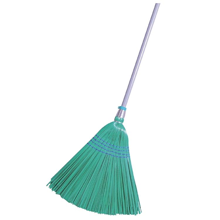 Weitaclean Reisbesen Classic – 38 cm, Recycling-PET-Besatz, Metallstiel (Anthrazit), Grün/Anthrazit, mit Aufhänger