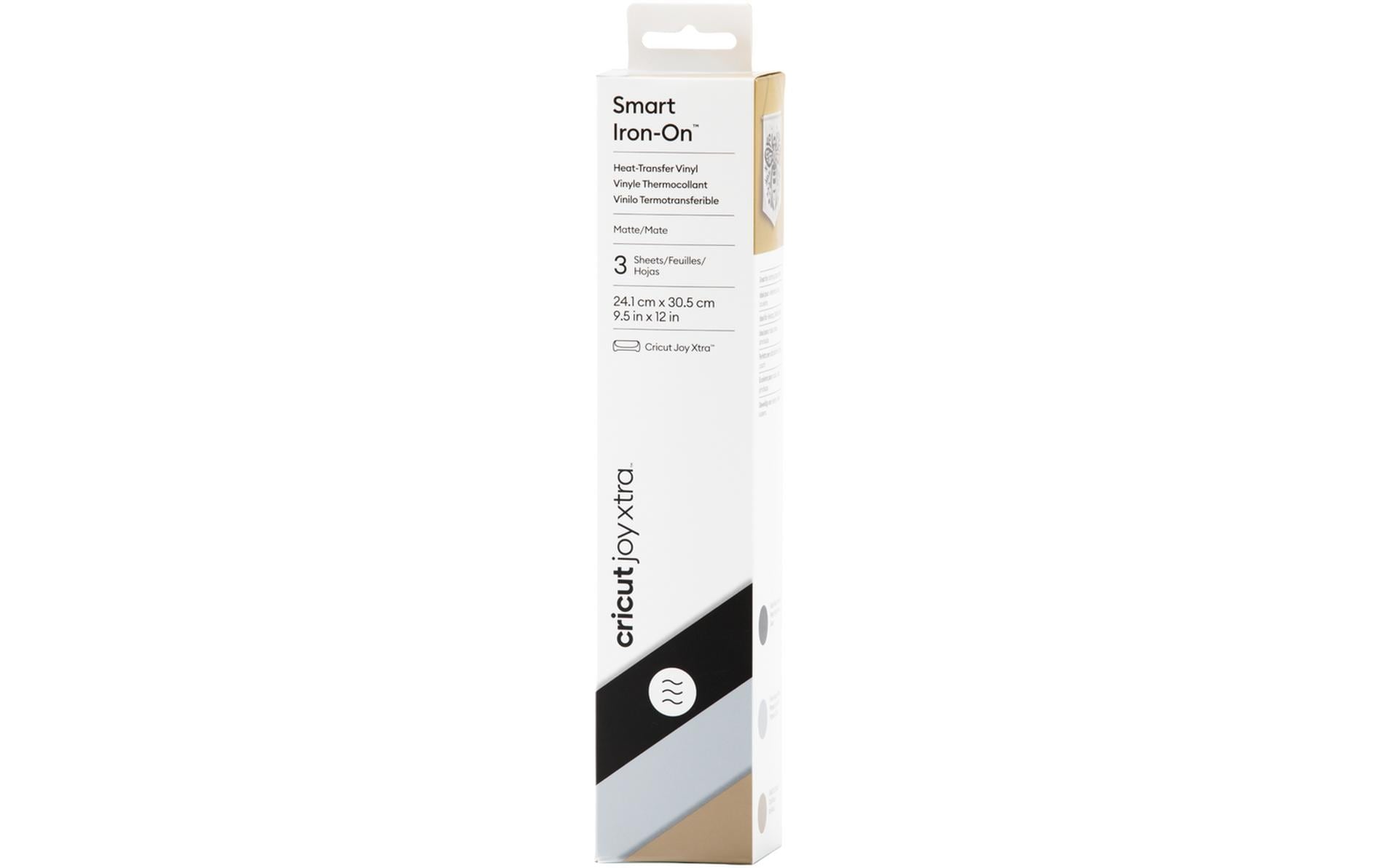 Cricut Aufbügelfolie – 3 Stück – Schwarz, Gold, Silber – 241×305 mm – für Cricut Joy Xtra