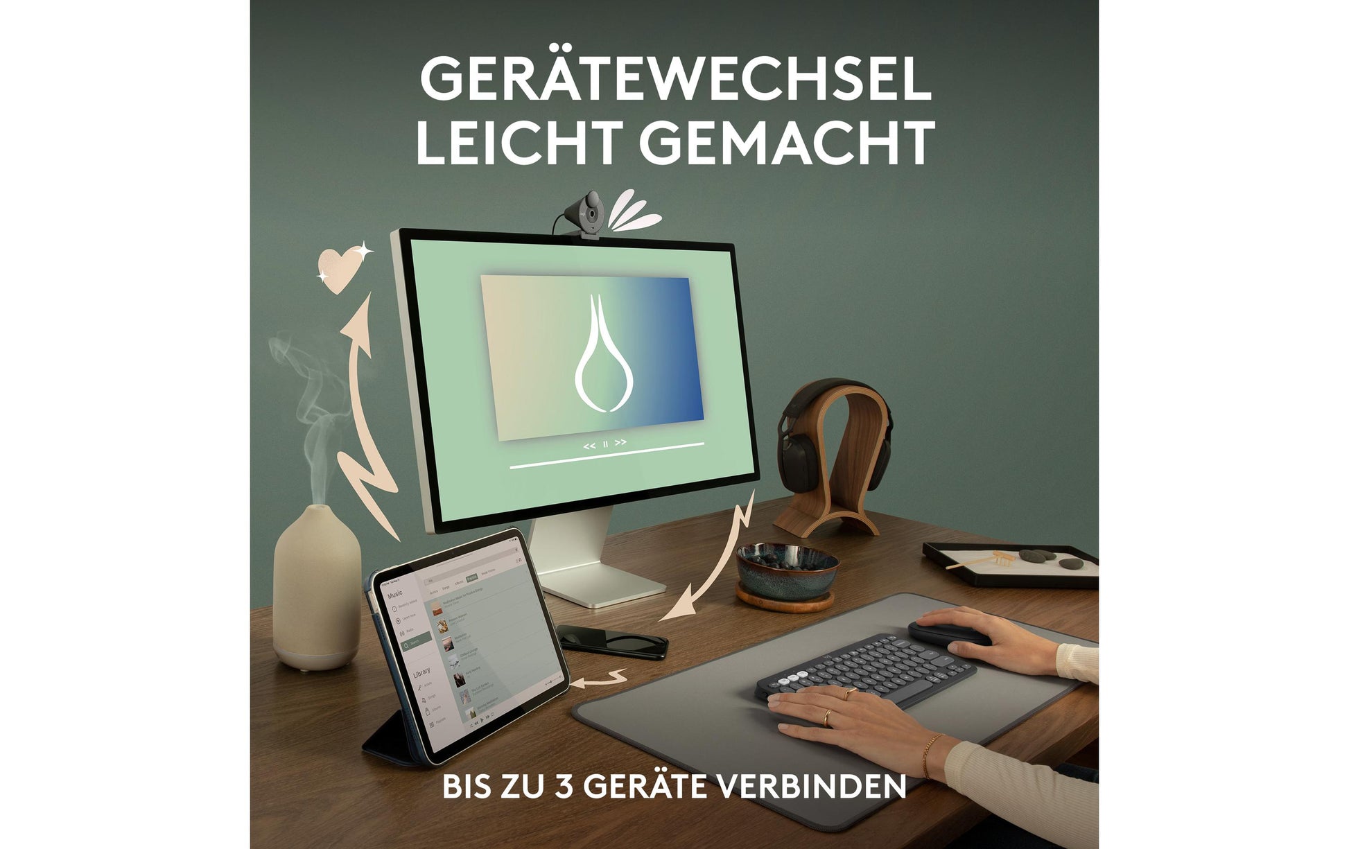 Logitech Pebble Mouse 2 M350S Maus – Weiss