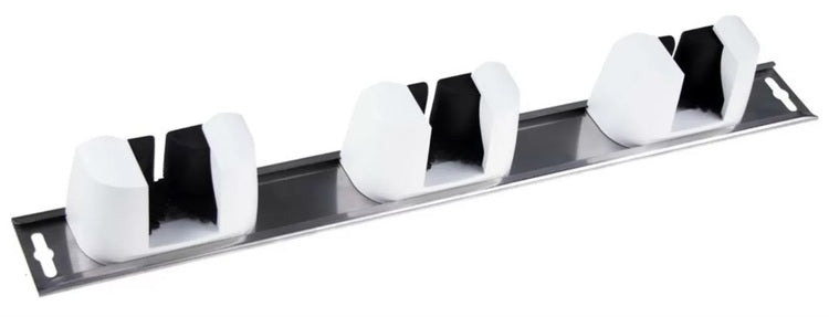 Weitaclean Aufhängeschiene All-Fix – 50 cm, mit 3 Aufhängern, Edelstahl, weiss