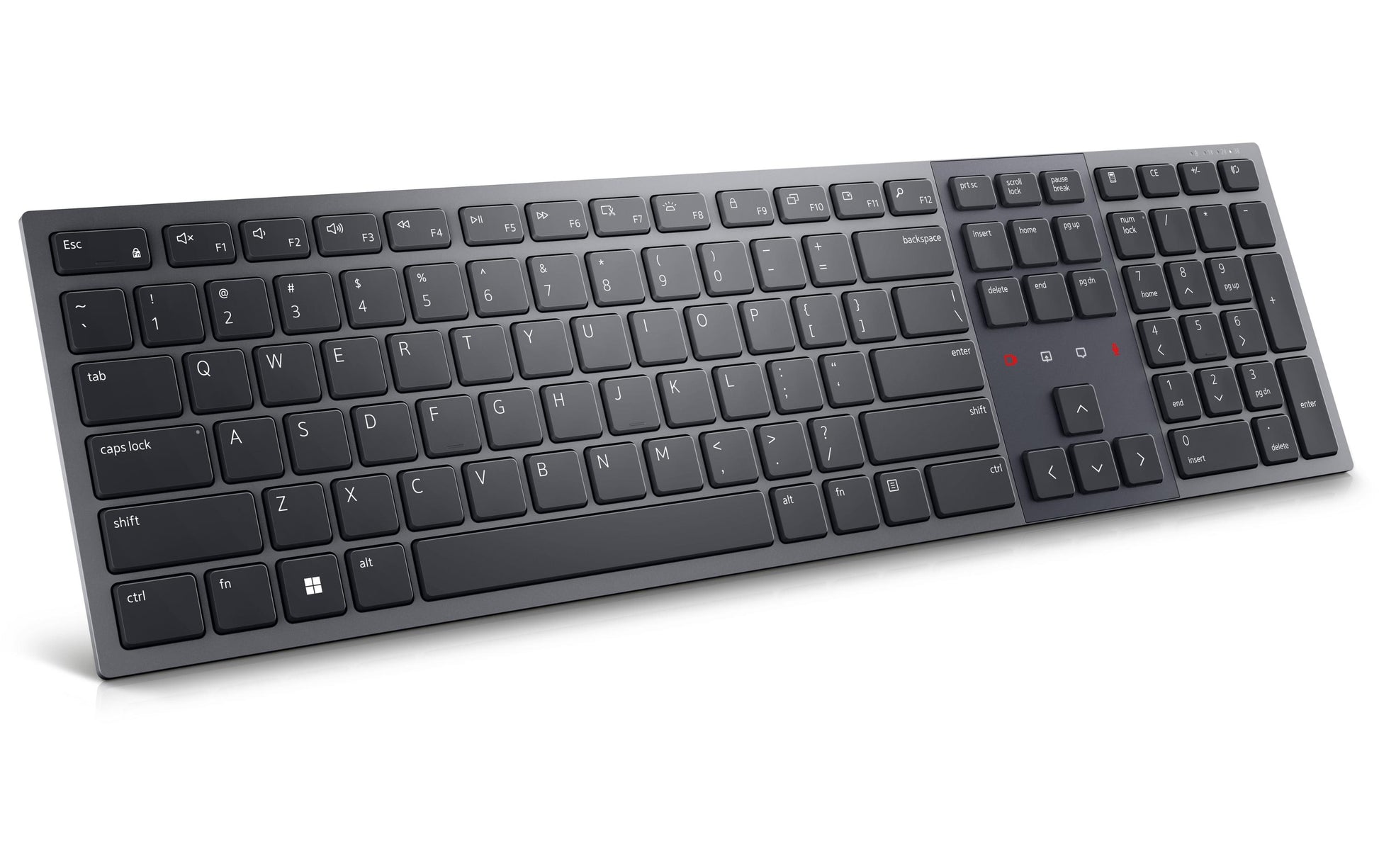 Dell KB900 – Tastatur, kabellos (2,4 GHz), CH-Layout (DE-CH), Fullsize (mit Ziffernblock), beleuchtet