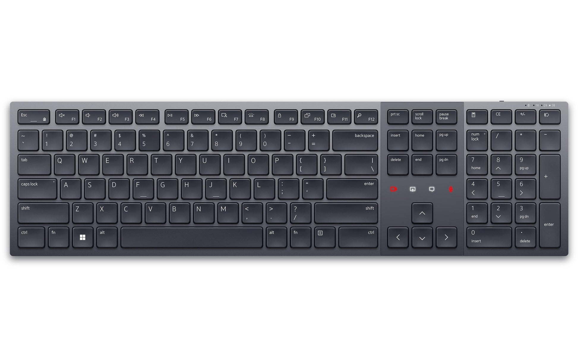 Dell KB900 – Tastatur, kabellos (2,4 GHz), CH-Layout (DE-CH), Fullsize (mit Ziffernblock), beleuchtet