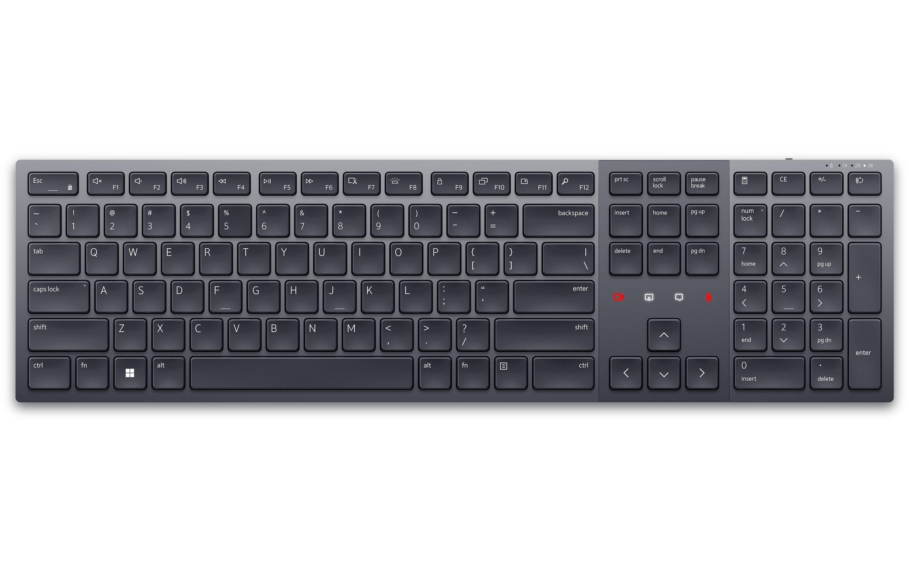 Dell KB900 – Tastatur, kabellos (Bluetooth), UK-Layout (EN), Fullsize (mit Ziffernblock), Scherenmechanik, aufladbar