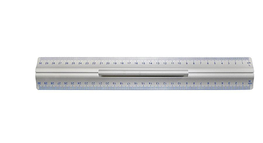 Wedo Wandtafel-Lineal 30 cm – Aluminium, silber, rutschfest, Materialstärke 1,5 mm