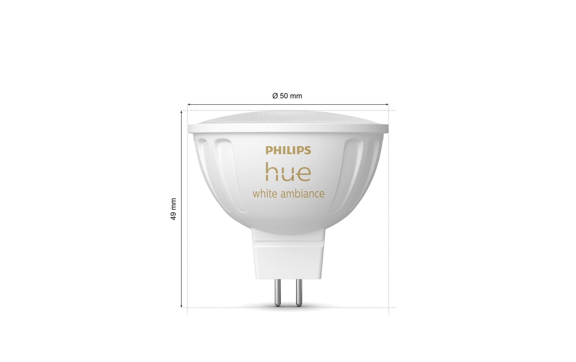 Philips Hue Smart-Leuchtmittel GU5.3 MR16 – 2000–6500 K, 400 lm, 5,1 W, Zigbee – für Philips Hue – 2 Stk.