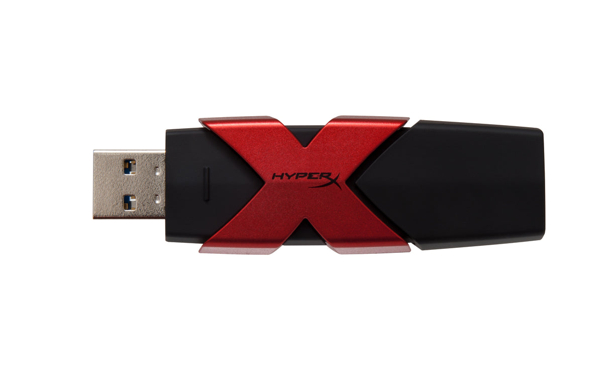 HyperX Savage USB-Stick 64 GB – USB-A 3.2 Gen 1, 350/180 MB/s, mit Kappe, Schwarz, Rot