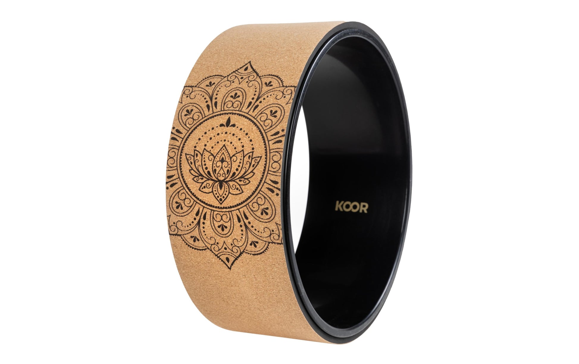 KOOR Yoga-Rad F01634, Ø 32 cm, 13 cm breit – Braun, Kork