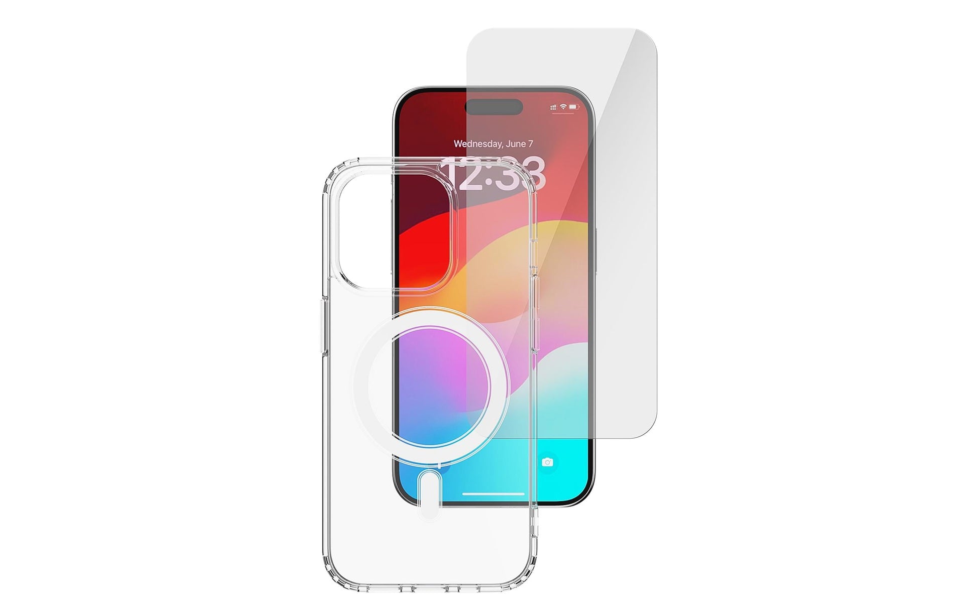 4smarts 360° Schutz Set Folio – für Apple iPhone 15, MagSafe, Glas, Transparent