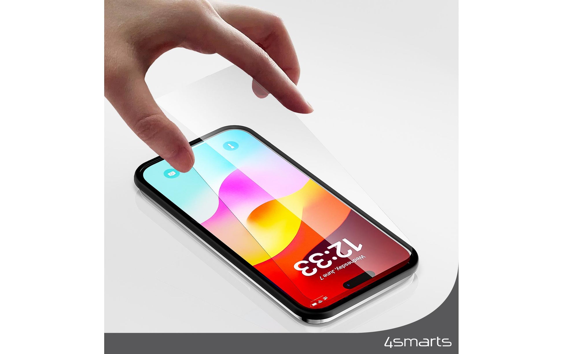 4smarts Displayschutz (Panzerglas), 9H – für iPhone 15 – mit Applikator