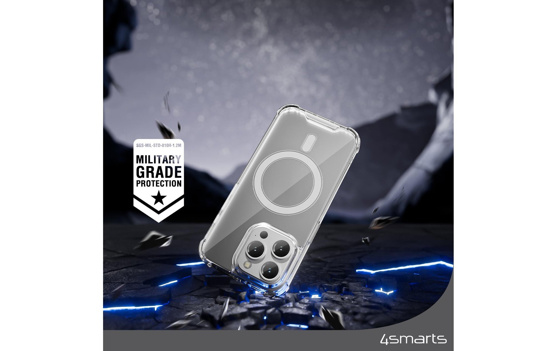 4smarts Ibiza Backcover – für Apple iPhone 15 Plus, MagSafe, PC+TPU, Transparent
