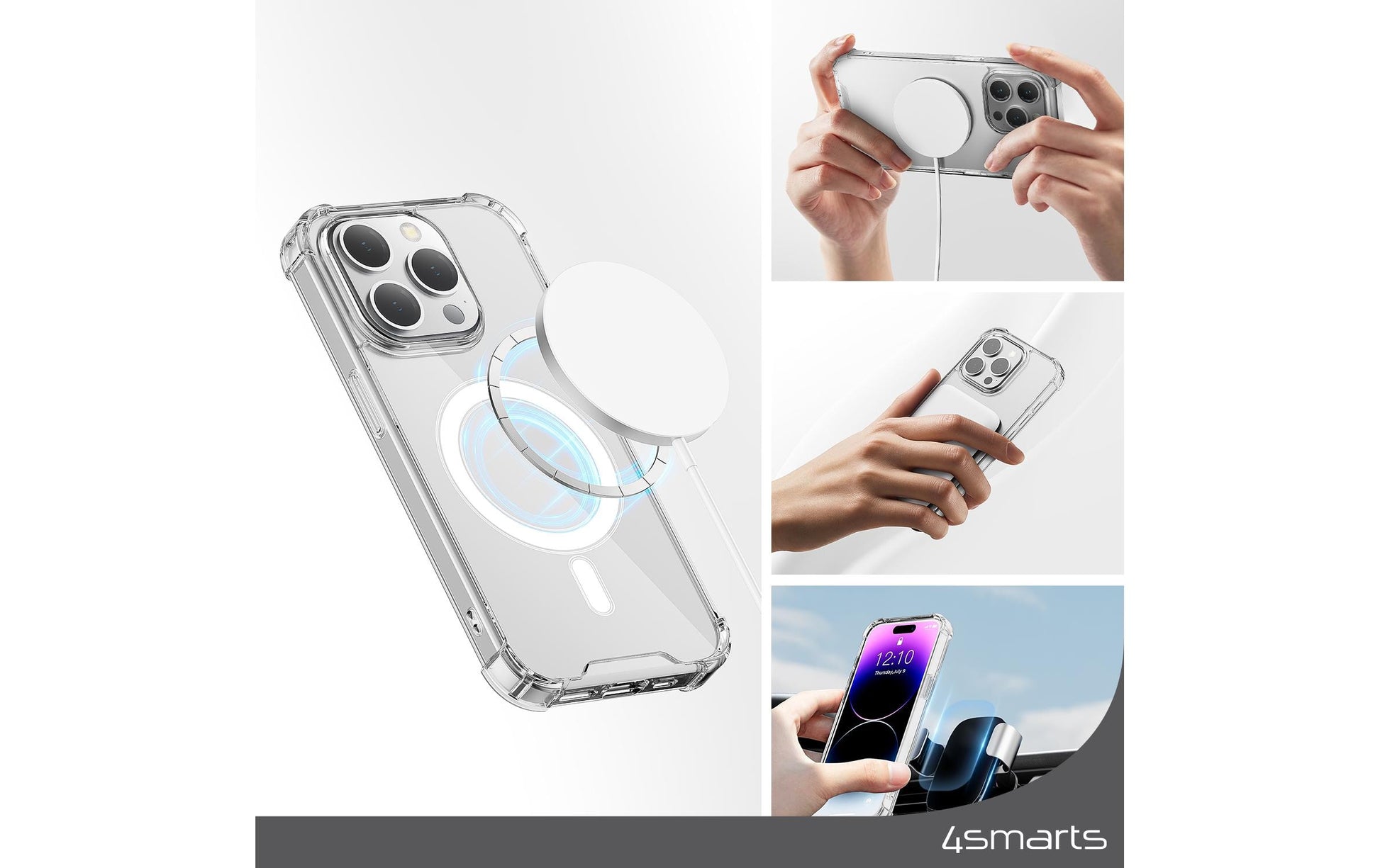 4smarts Ibiza Backcover – für Apple iPhone 15 Plus, MagSafe, PC+TPU, Transparent