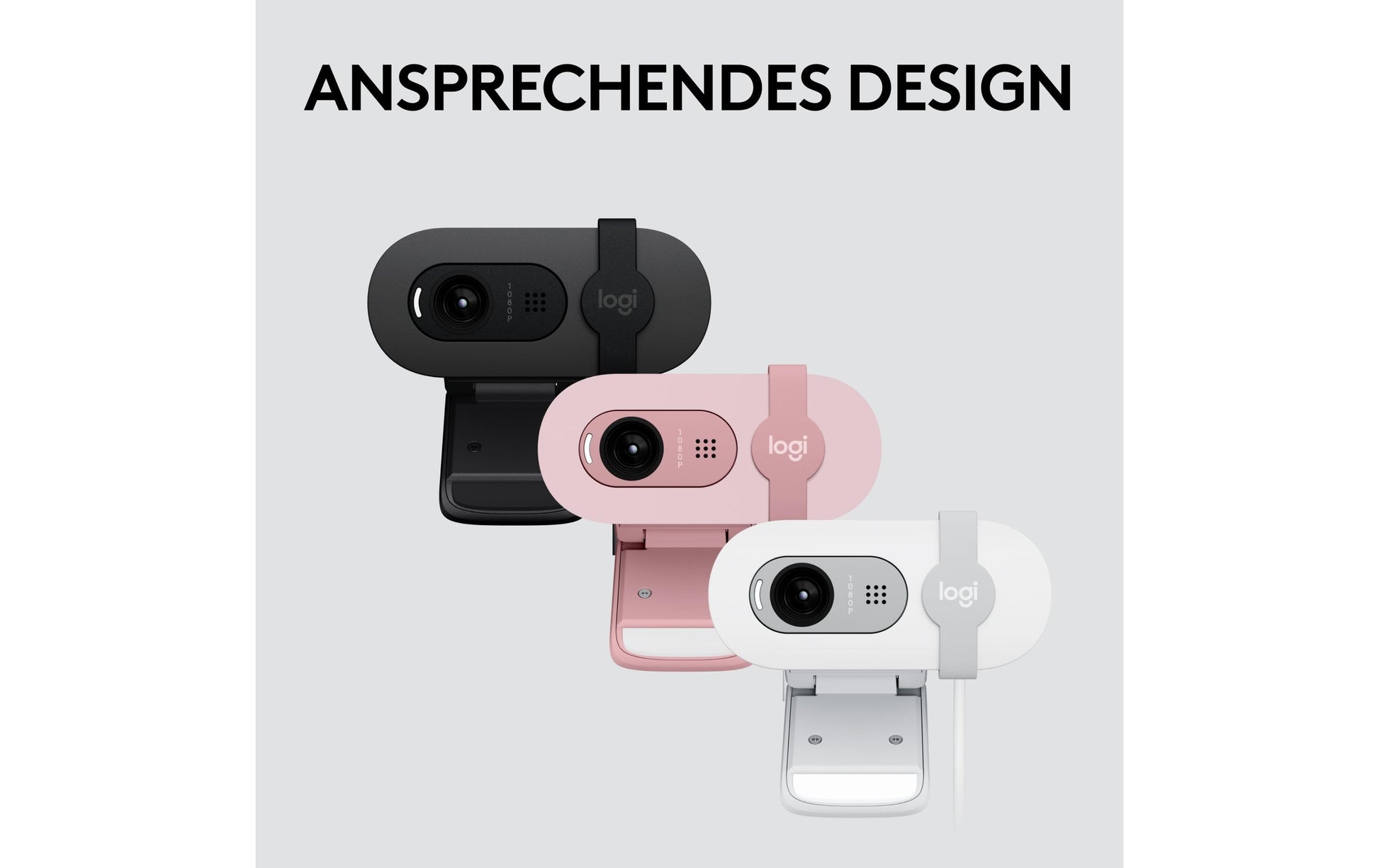 Logitech Brio 100 Webcam – Full HD 1080p, 30 fps, USB, Sichtschutz – Graphit