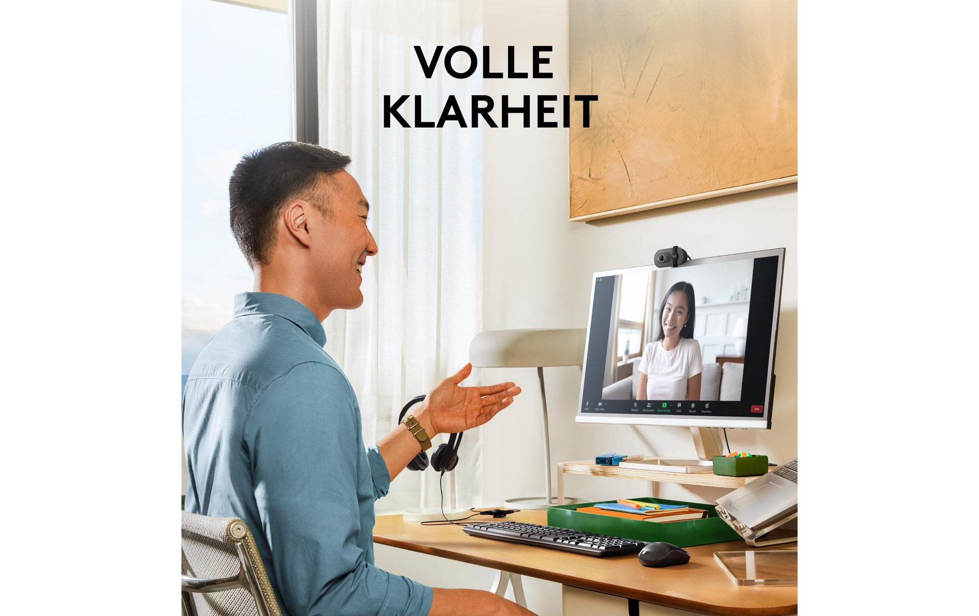 Logitech Brio 100 Webcam – Full HD 1080p, 30 fps, USB, Sichtschutz – Graphit