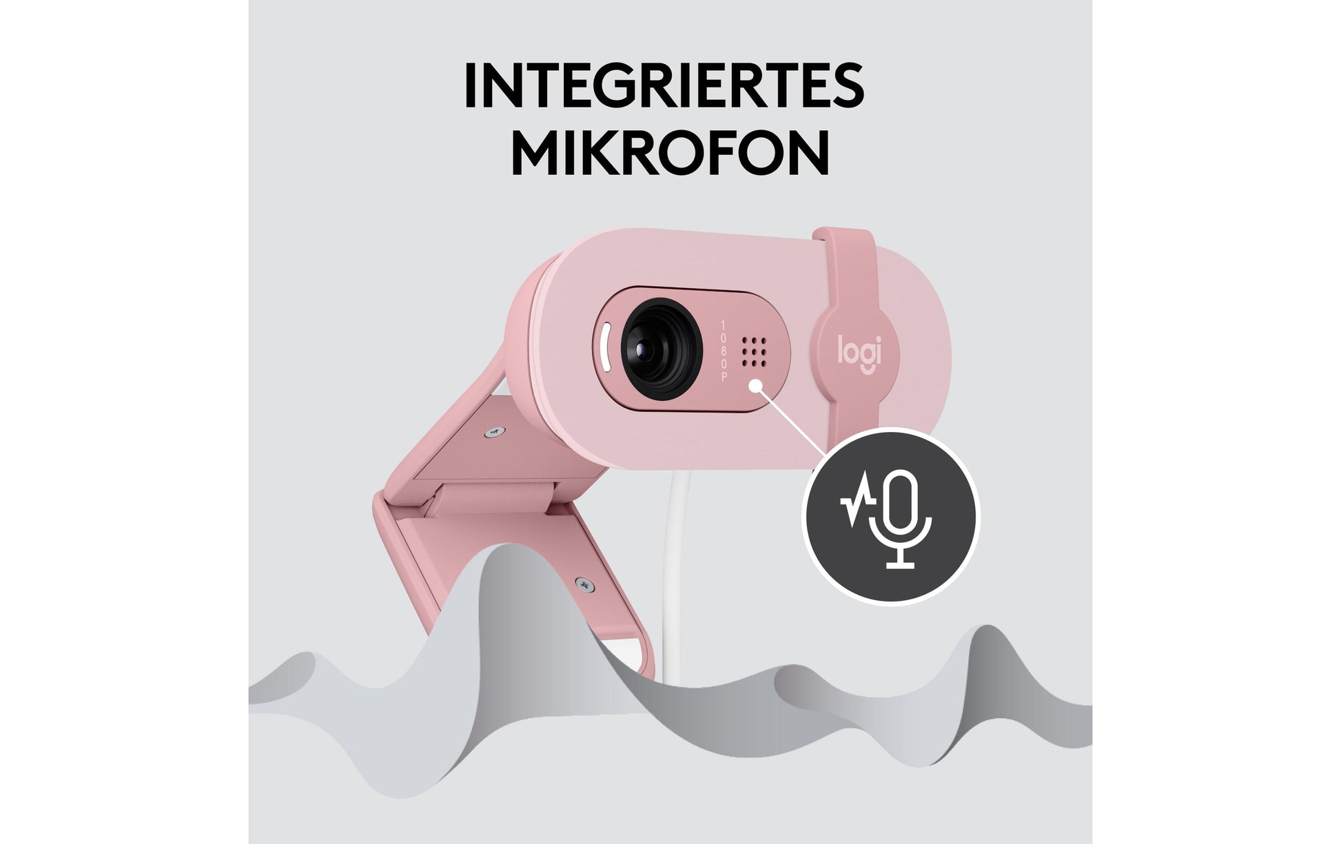 Logitech Brio 100 – Webcam – Full HD 1080p, USB, Rosa
