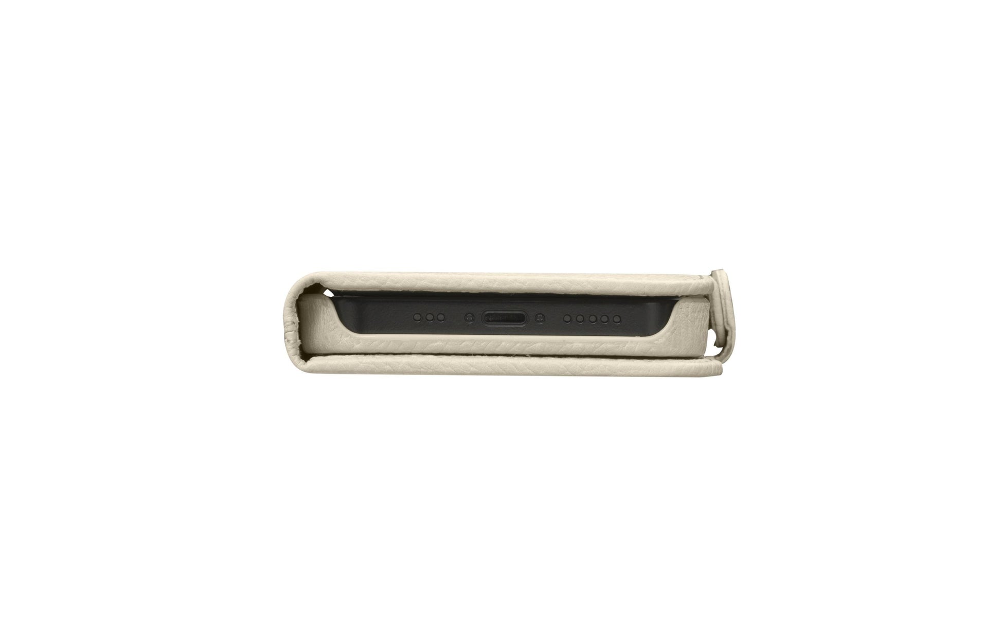 dbramante1928 New York Wallethülle – für Apple iPhone 15 Plus, 3 Kartenfächer, Leder, Beige, Magnetverschluss