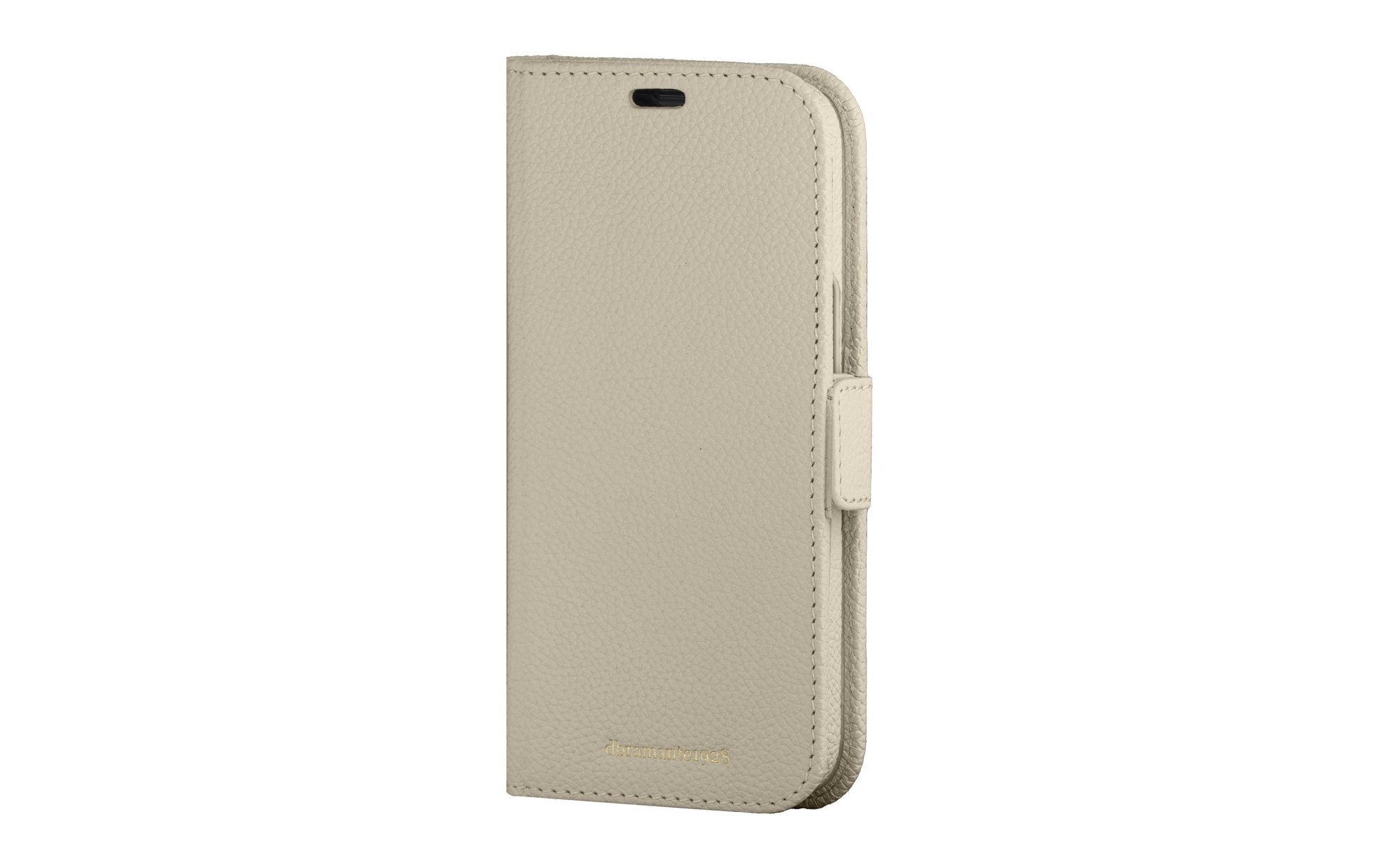 dbramante1928 New York Wallethülle – für Apple iPhone 15 Plus, 3 Kartenfächer, Leder, Beige, Magnetverschluss