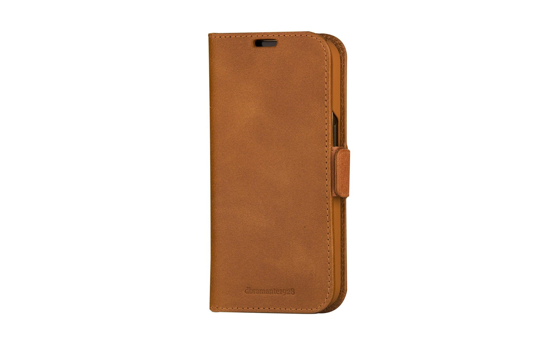 dbramante1928 Copenhagen Wallethülle – für Apple iPhone 15 Plus, mit Ständer, 3 Kartenfächer, Leder, Braun