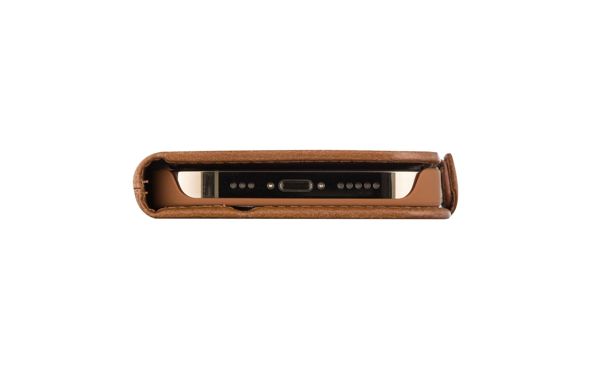 dbramante1928 Copenhagen Wallethülle – für Apple iPhone 15 Pro, mit Ständer, 3 Kartenfächer, Leder, Braun