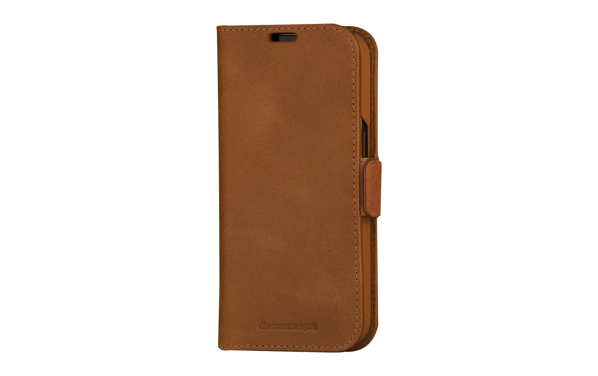 dbramante1928 Copenhagen Wallethülle – für Apple iPhone 15 Pro, mit Ständer, 3 Kartenfächer, Leder, Braun