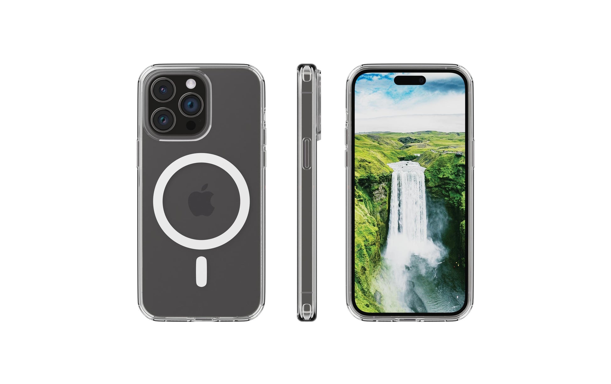 dbramante1928 Iceland Backcover – für Apple iPhone 15 Pro, MagSafe, D3O, Transparent