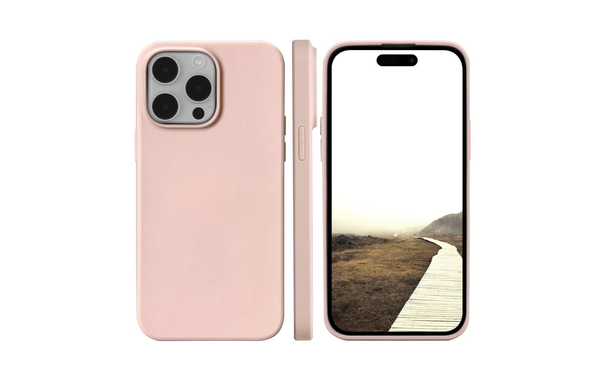 dbramante1928 Greenland Backcover – für Apple iPhone 15 Pro Max, Recycling-Kunststoff, Pink Sand