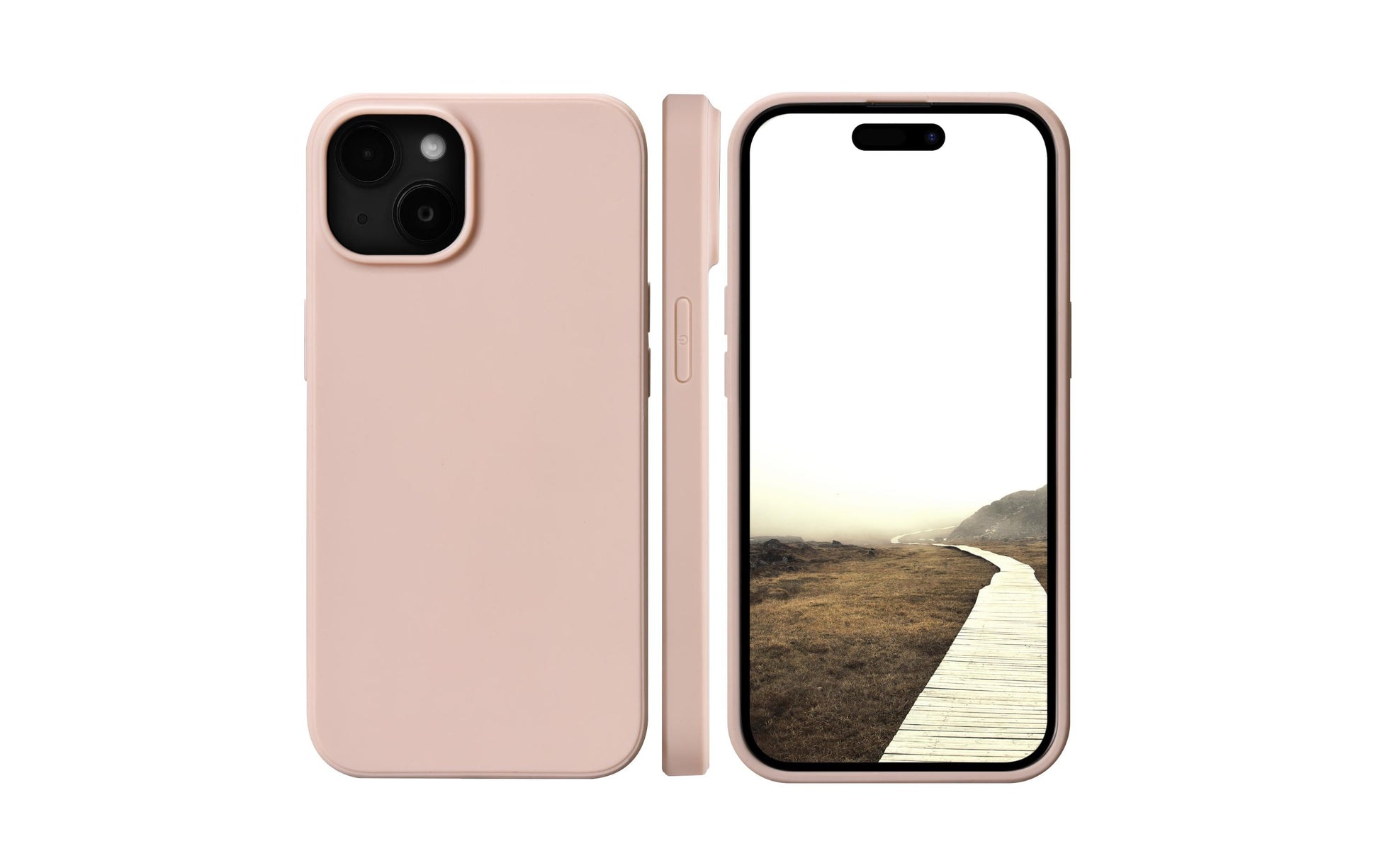 dbramante1928 Greenland Backcover – für Apple iPhone 15, Recycling-Kunststoff, Pink Sand