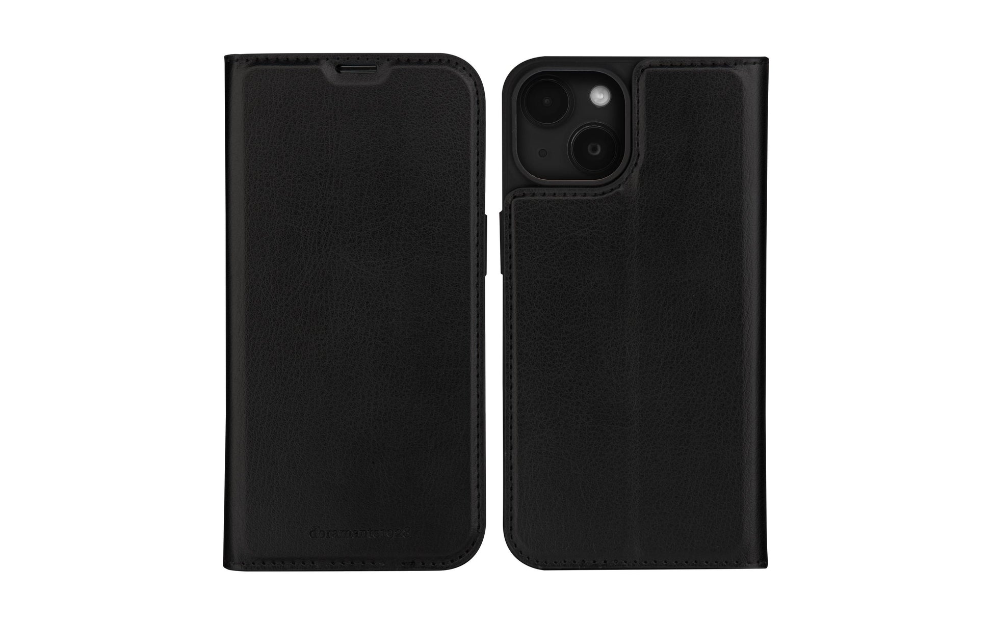 dbramante1928 Wallethülle – für Apple iPhone 15, mit Ständer, 1 Kartenfach, PU, Schwarz