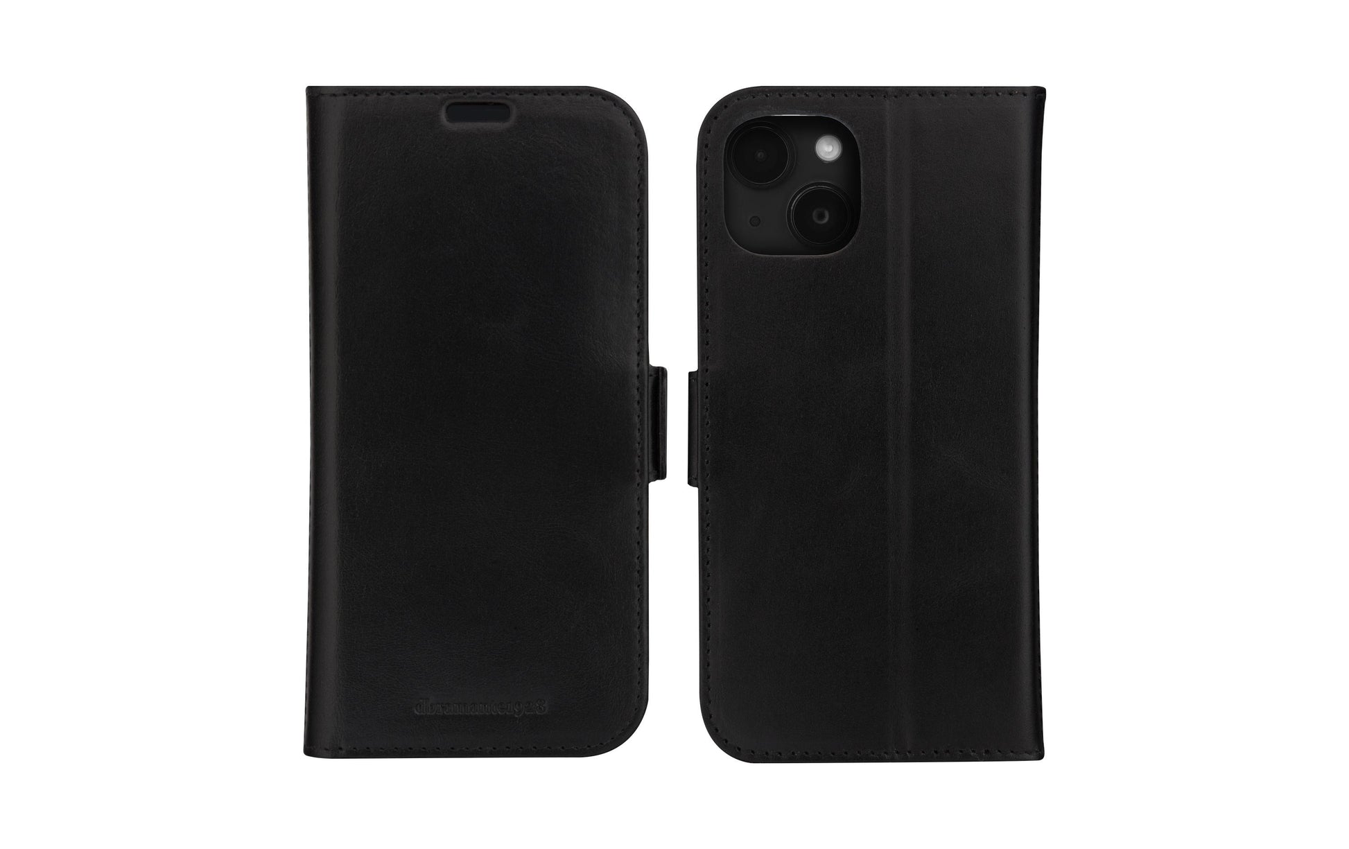 dbramante1928 Copenhagen Wallethülle – für Apple iPhone 15 Plus, mit Ständer, 3 Kartenfächer, Leder, schwarz