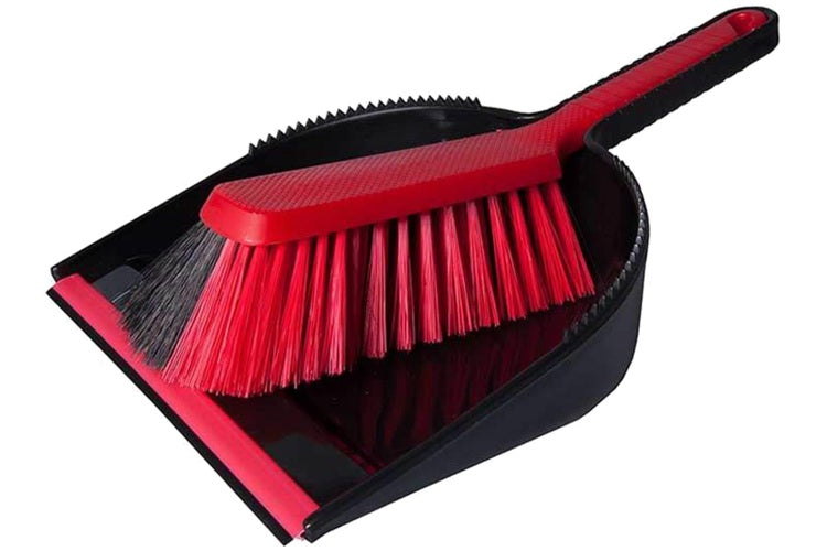Kehrgarnitur Heavy Duty – 34 × 22,5 cm – Rosshaar/Polyester – Schwarz/Rot