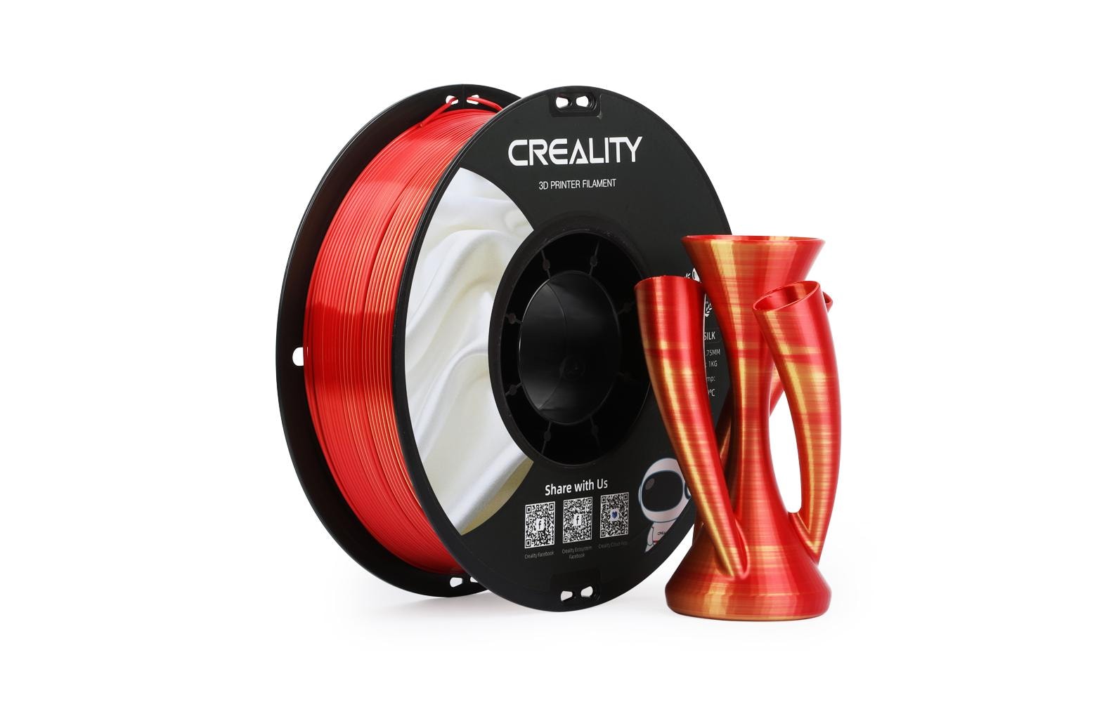 Creality 3D-Drucker-Filament Silk PLA 1,75 mm Gold/Rot, 1 kg – für Creality FDM-3D-Drucker